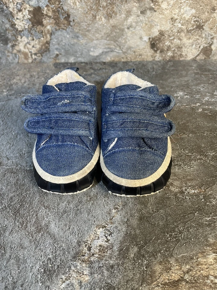 Disney Store Mickey Mouse Azul Denim Bebé Cuna Zapatos 6-12 M Foto 1 de 4