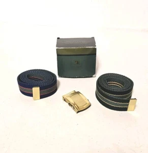 Vtg 1986 Avon Men’s Classic Convertible Fabric 45" Belts w/Gold Buckle - In Box - Picture 1 of 6