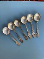 Set Of 6 Reed & Barton Tiger Lily Silverplate Large 7-1/8” Gumbo Soup Spoons
