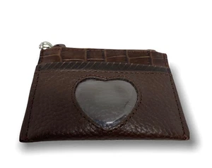 Brighton braun genarbtes Leder Kleingeld Geldbörse Reißverschluss oben 3 x 4" - Bild 1 von 10