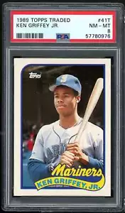 Ken Griffey, Jr. Rookie Card 1989 Topps Traded #41T PSA 8 - Picture 1 of 2