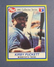 KIRBY PUCKETT Minnesota TWINS 1991 POST Collector Series BASEBALL CARD # 28