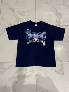 TRENTON THUNDER Blue Short Sleeve Shirt XL New York Yankees MiLB AA 2008 - Picture 1 of 7