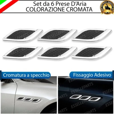 SET 6 PRESE D'ARIA SPORTIVE CROMATE ADESIVE PER LAND ROVER DISCOVERY II - Immagine 1 di 4