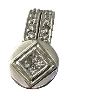 Ballou & Co Diamond Dainty Circular Pendant in 18k Solid White Gold - Image 1 of 4