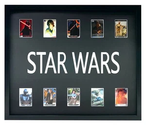 Lotto collage 10 carte collezionabili incorniciate Star Wars Skywalker Han Solo Vader Leia Yoda - Foto 1 di 5