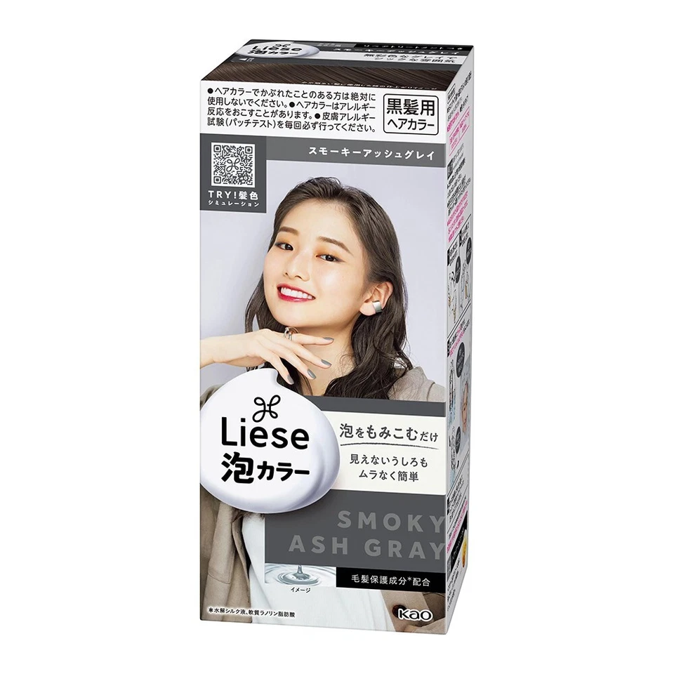 Kao LIESE SoftCreamy Bubble Foam Hair Color Prettia Dying Kit #27 Smoky Ash Gray