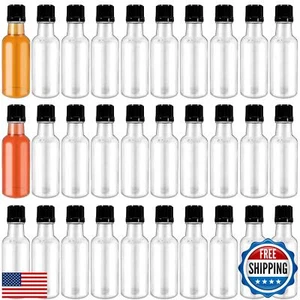 Mini Liquor Bottles,30 Pack Spirit Bottles with Black Cap,1.7oz Plastic Alcoh - Picture 1 of 5