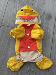Dog Duck Yellow Waterproof Raincoat Jacket Outdoor Small - Picture 1 of 11