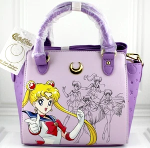 Pretty Guardian Sailor Moon Satchel Bag Womens Black Moon Clan Faux Leather New - Picture 1 of 16