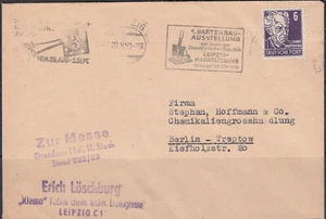 Deutschland - 22.8.1950 "6pf" Hauptmann auf Brief Leipzig - Berlin (2348) - Bild 1 von 2