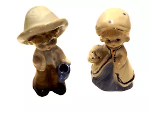 Statuine vintage porcellana ragazzo ragazza blu bianco 4 in - Foto 1 di 6