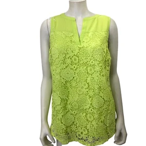 INVESTMENS TOP FLORAL BORDADO ENCAJE SIN MANGAS SM NUEVO CON ETIQUETAS - Imagen 1 de 7