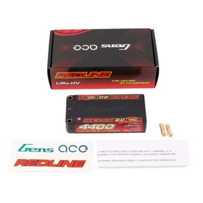Gens ace 4400mAh 2S 140C 7.6V HardCase HV Shorty Redline 2.0 Series Lipo Battery - Image 1 of 4