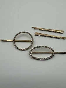 4 Vintage Rhinestone Hair Clips Bobby Pins Wedding 2.5” #650 - Picture 1 of 5