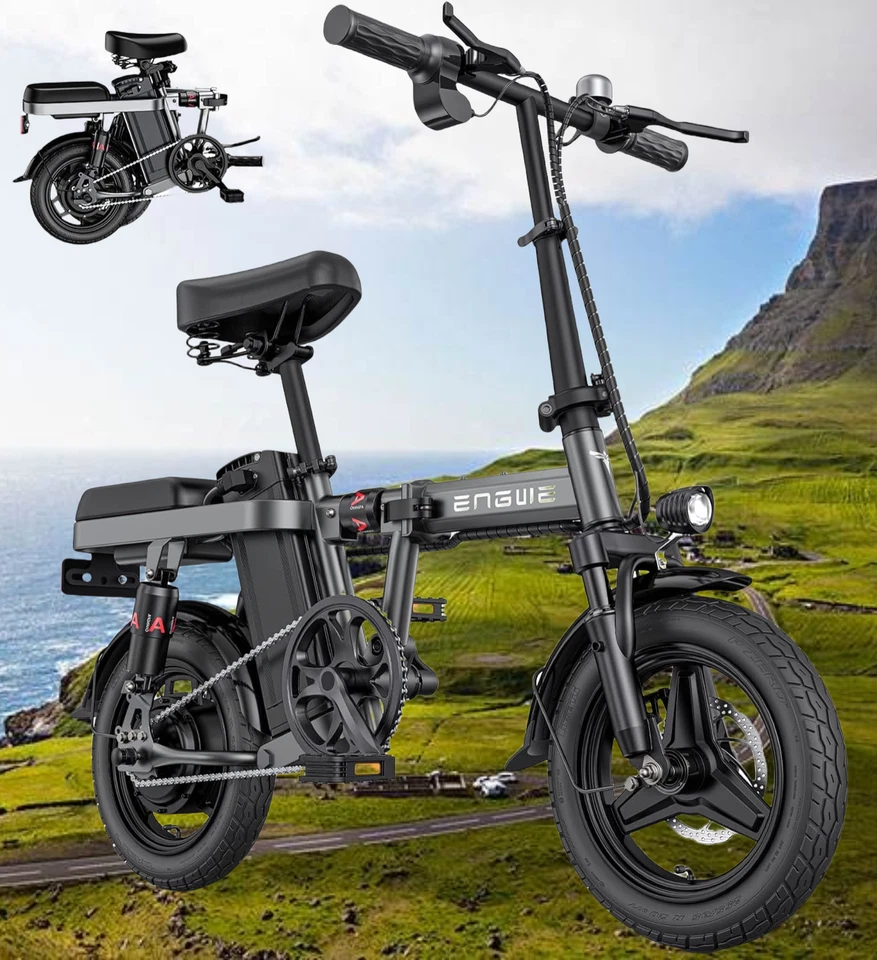 ENGWE T14 Folding Electric Bike 250w 48V Fat Tire City Ebike 35km for MenWomen