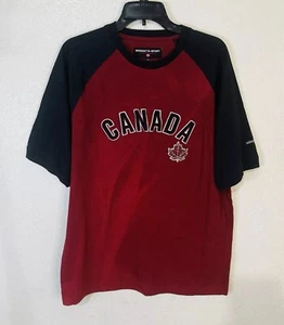 Camicia uomo Mondetta Resort Vancouver Canada L rossa ricamata bandiera spellout nuova con etichetta - Foto 1 di 7