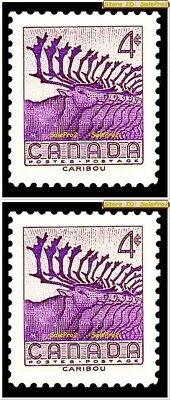 2x CANADA 1956 CANADIAN CARIBOU MINT FV FACE 8 CENT MNH VINTAGE RARE STAMP LOT - Image 1 of 2