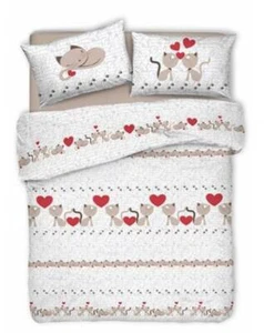 Copripiumino Gattini Gatti Love animali sacco per piumino letto Made in Italy - Foto 1 di 4
