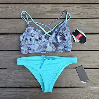 Bralet TYR Mujer Gris/Menta Lavare Brooke e Parte Inferior Sólida Como Nueva Talla XS Nuevo Foto 1 de 4