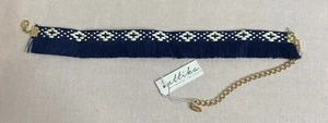 NUEVO CON ETIQUETAS Collar Gargantilla Falda Tribal Flecos Blanco Marino Ettika Anthropologie. - Imagen 1 de 5