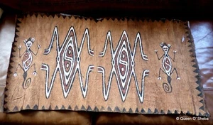 Tapa Rinde Stoffmalerei Papua Neuguinea Pazifik Wandbild I - Bild 1 von 17