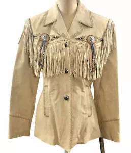 Damen Cripple Creek Western Native American Wildleder Buchsleder Jacke - Bild 1 von 9