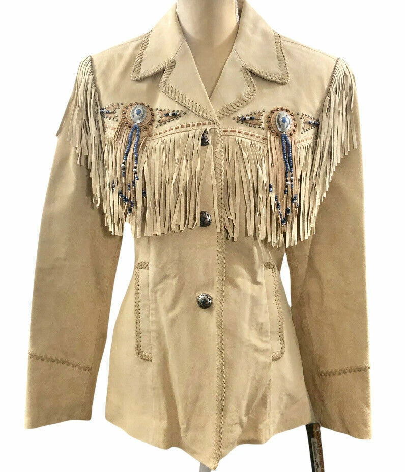 Women’s Cripple Creek Western Native American Suede Leather Buckskin Jacket  - Image 1 of 4