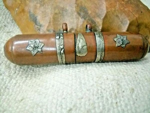 old antique / vintage beautiful Copper Islamic pendant scroll/amulet  box - Picture 1 of 11