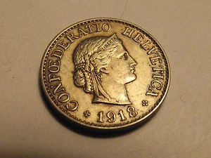 #3405 Schweiz; 10 Rappen 1918 Messing - Bild 1 von 2