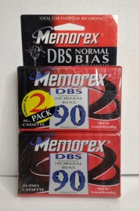 Memorex 2er-Pack DBS 90 leere Audio Kassettenbänder NEU normale Neigung - Bild 1 von 2