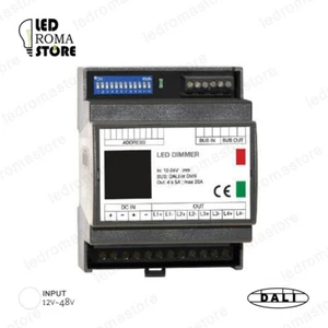 CENTRALINA DIMMER LED 4 CANALI RGB RGBW BIANCO E BIANCO DINAMICO DALI DIN RAIL - Foto 1 di 1