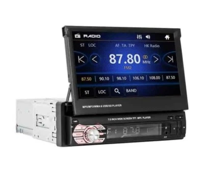 7-inch Single DIN HD Flip Up Stereo MP5 Player Video Radio BT USB/AUX/SD CarPlay - Image 1 of 4