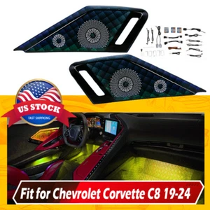 Door Sound Speaker Cover Trim w/ RGB Smartphone Light For Corvette C8 2019-24 US - Picture 1 of 20