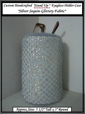 Estuche para gafas plateado brillante estilo de pie estilo estrás secreto regalo de Santa Foto 1 de 4