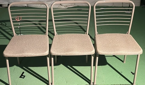 (3) Cosco Gate Leg Folding Chairs | Vintage Mid-Century Modern | TAN/Gold | Nice Cover