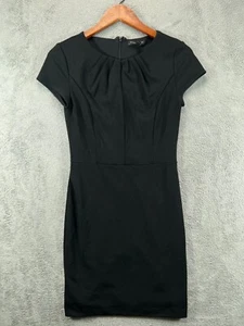 Banana Republic Womens Petite 0P Dress Black Sheath KeyHole Neck Cap Sleeve - Picture 1 of 7