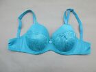 30A LACY TURQUOISE UNDERWIRE PADDED DEMI BRA 3B