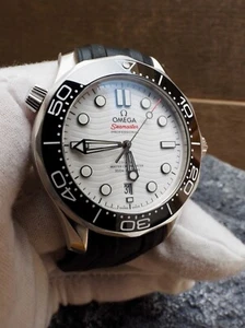Omega Seamaster 300 Co-Axial White Ceramic 99% NIB 21032422004001 Store Display! - Picture 1 of 15