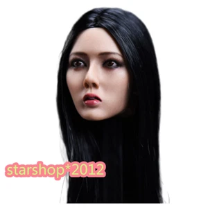 1:6 Head Sculpt Black Long Hair Girl Carved For 12" Female TBL PH Figure Body - Picture 1 of 18
