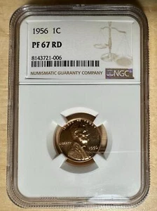 1956 PP Lincoln Wheat Cent 1¢ - NGC PF 67 RD - Full Red - Bild 1 von 4