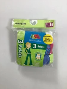 Girl's Fruit Of The Loom Multicolor Briefs Size 14 3 pack NEW! - Picture 1 of 3