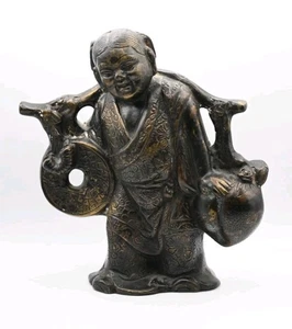 Große japanische Vintage antike Bronze von Daikokuten, Zuiho Gott 19,5 cm - Bild 1 von 11