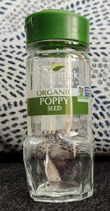 Vintage McCormick Gourmet Bio Mohn LEER Gewürzglas grüner Deckel - Bild 1 von 7