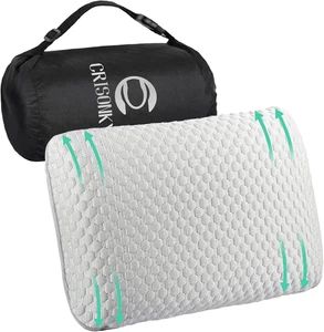 Almohada de viaje para camping con bolsa de transporte - Almohada de espuma viscoelástica de enfriamiento medio firme - Imagen 1 de 8