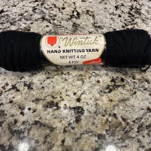 Vintage Red Heart Wintuk Yarn Skein 4 Oz 12 Black New - Picture 1 of 4