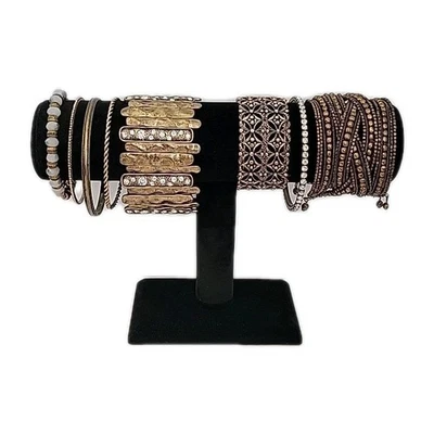 ALL VINTAGE LOT of Dark Gold Brass Tone Jewelry Bracelet Cuff Lot Of 8,Untested  - Image 1 of 4