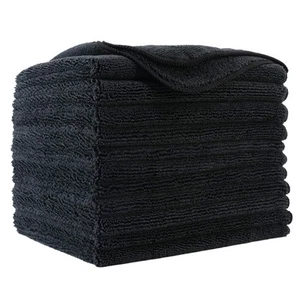 Premium Microfiber Cleaning Towel,16 x 16 in, 12 Pack (Black) - Picture 1 of 6