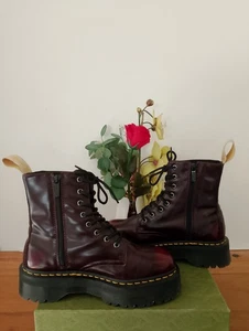 Dr. Martens Docs V Jadon II Plateau Stiefel Kirschrot VEGAN - Damengröße 9 US. - Bild 1 von 16