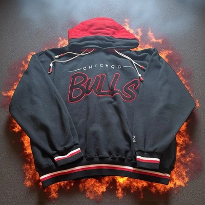 Vintage Starter Chicago Bulls NBA XL Embroidered Double Hoodie Sweatshirt - Image 1 of 4